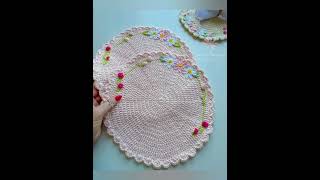 DIY Crochet Table Mat  Easy Beginner Tutorial for Home Decor [upl. by Alyacim]