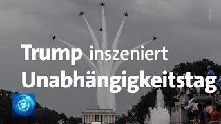 Trump nutzt Unabhängigkeitstag für militärische Machtdemonstration [upl. by Mirelle]