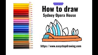 How to draw step by step Sydney Opera House  operahouse sydney easystepdrawing [upl. by Namruht]