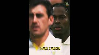 Mitchell starc vs jofra archer bouncers shorts cricket mitchellstarc jofraarcher viral [upl. by Rexanna740]