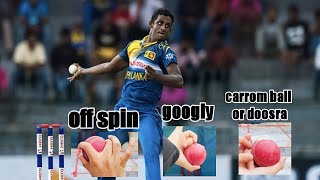 Ajantha Mendis bowling tipsall variation off spincarram ballgoogly how to do it very easy [upl. by Haimirej55]