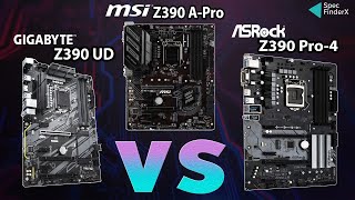 Gigabyte Z390 UD vs Msi Z390 APro vs Asrock Z390 Pro4 [upl. by Aseret]