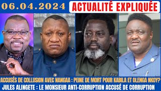 ACTU EXPLIQUÉE 0604  ACCUSÉS DE COLLUSION AVEC NANGAA PEINE DE MORT POUR KABILA ET OLENGA NKOY [upl. by Dazraf998]