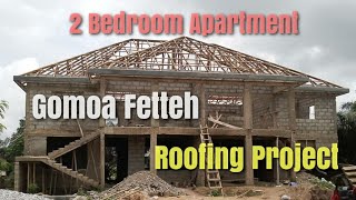 Building In Ghana  2 Bedroom Apartment Roofing Project Gomoa Fetteh  Start To Finish Roof Work [upl. by Gnehp]