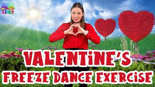 Valentines Day Exercise Dance  Freeze Dance  Indoor PE Workout for kids [upl. by Inaleon]