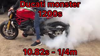 Ducati Monster 1200s 2015 14 mile [upl. by Nitsua]