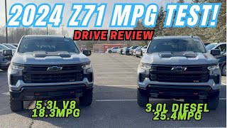 2024 Silverado 1500 Z71 Trailboss LT 30l Duramax diesel vs 53l v8 MPG loop and drive impressions [upl. by Nyrhtakyram]