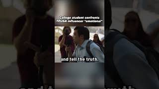 EMOTIONAL College Student Confronts TPUSA Influencer On Campus [upl. by Fasa]