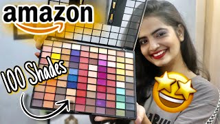 Biggest Eyeshadow on Amazon  100 Shades Swiss Beauty Palette Review  Amazon Sale  Alisha Singh [upl. by Brooke]