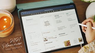 2021 Digital Planner ✍🏼 TrackReviewSet Goals  Hyperlinked Free GoodNotes Template [upl. by Anilegnave]