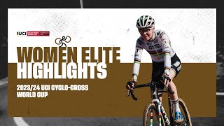 Waterloo  Women Elite Highlights  202324 UCI Cyclocross World Cup [upl. by Barron]