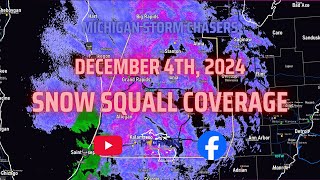 December 4th 2024 Michigan Severe Snow Squall Coverage [upl. by Statis]