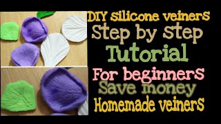 silicone veiner for gum n sugar paste silicone veiners  homemade veiner  how to make Veiners [upl. by Ivor]