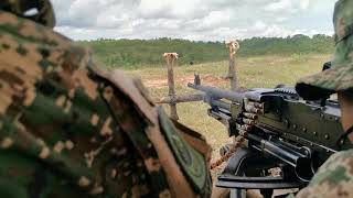 General Purpose Machine Gun GPMG life rounds  Tembakan Senjata Bantuan GPMG Malaysian Army [upl. by Airitak]