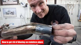 How to remove blueing from stainless steel pipes  Evans Detailing and Polishing [upl. by Nohsar]