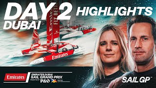 Day 2 Highlights  Emirates Dubai Sail Grand Prix presented by PampO Marinas SailGP [upl. by Enilhtak458]