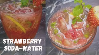 Soda water in Strawberry Flavor  اسٹابری سوڈا واٹر  Soda water Recipe [upl. by Atteyram]