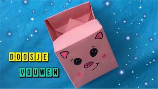 🤩 KNUTSELEN MET PAPIER SCHATTIG DOOSJE VOUWEN 🤩 Origami easy  Doosje vouwen van papier [upl. by Service]