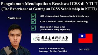 Pengalaman Lolos Beasiswa IGSS di Taipei Tech Experience of Getting IGSS Scholarship in NTUT [upl. by Cindi155]