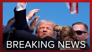 Donald Trump whisked off stage at Pennsylvania rally after gunshots rang through crowd [upl. by Arammahs]