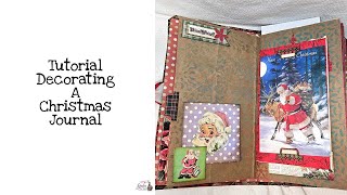 Tutorial Decorating a Christmas Journal [upl. by Neersan]