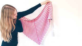 STRIPE ME SHAWL  FREE CROCHET SHAWL PATTERN [upl. by Emelina66]