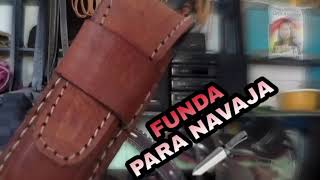 Productos fabricados en la Talabarteria Plinio Ortiz Funda en cuero para navaja [upl. by Marucci829]