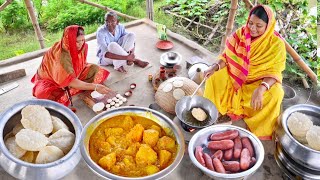 পুজো স্পেশাল সম্পূর্ণ নিরামিষ পনিরের লুচিআলুরদম আর মিষ্টি রেসিপি ।। luchi aloor dum recipe [upl. by Nwahsyd]