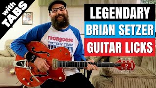 Legendary Brian Setzer Licks  Guitar Lesson wtabs [upl. by Anih]