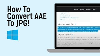How To Convert AAE To JPG In Windows 11 easy [upl. by Calley283]
