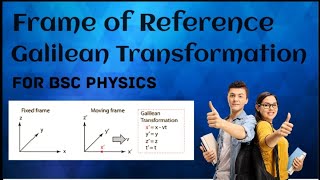 Frame of reference  Galilean Transformation velocity Transformation  BSc Physics [upl. by Gnoht]