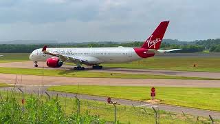 Witness Takeoff Virgin Atlantic A3501000s Departure from Edinburgh to Orlando [upl. by Ilamad54]