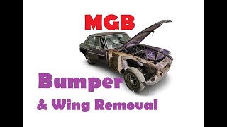 MGB resto Part 13  Removing the front wings and bumper [upl. by Lattonia473]