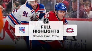 Rangers at Canadiens  October 22 2024  NHL Full Game Highlights [upl. by Anehta34]