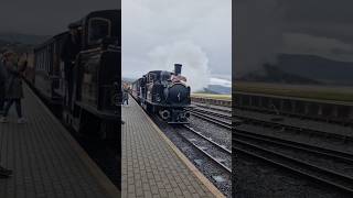 Double fairlie James spooner arriving at porthmadog station train ffestiniograilway [upl. by Elletsyrc]