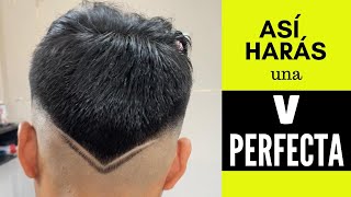 Cabello fino CORTE en V HOMBRE MARCADO 2022 DESVANECIDO EN PUNTA como hacer un fade en V [upl. by Evangelina]