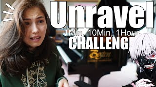 Animenz Unravel Tokyo Ghoul Piano 1Min 10Min 1Hour Challenge [upl. by Amyaj]