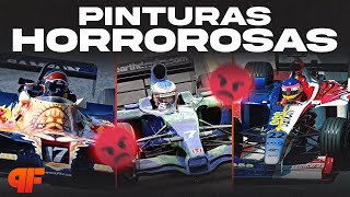 AS 12 PIORES PINTURAS QUE A FÓRMULA 1 JÁ VIU  Primeira Fila F1 [upl. by Namdor]