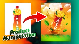 Product Manipulation In Photoshop  Frutika Juice Poster Design [upl. by Sirtimid]