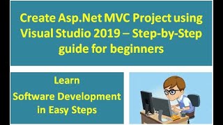 How to create aspnet MVC project in visual studio 2019  MVC project in aspnet c step by step [upl. by Arotahs]