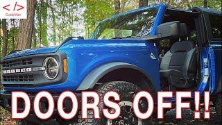 2 Door Black Diamond  Overview with Door and Roof removalinstallation on the 2021 Ford Bronco [upl. by Tnelc]