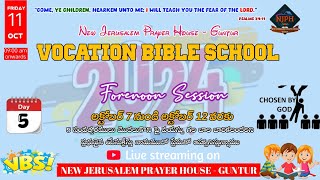 VBS DAY  5  MORNING SESSION  NEW JERUSALEM PRAYER HOUSE GUNTUR VBS [upl. by Akihsal]