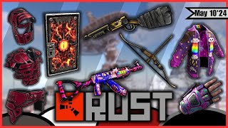 Rust New SkinsMK ULTRA AK47Redemption KitEl Diablo BowRainbow Pony JacketBlack Gold Pump amp More [upl. by Nnaeirual]