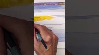 Watercolor Techniques for an EASY landscape watercolorlandscape watercolorpainting [upl. by Lerat605]