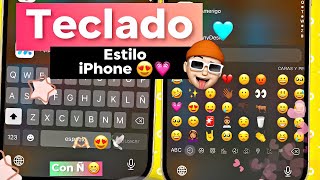 NUEVO TECLADO ESTILO IPHONE EN ANDROID 2024📱💗🩵Con Emojis Temas y Sonidos ACTUALIZADO🤯🤯 [upl. by Odidnac]