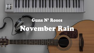 November Rain  Guns n Roses Piano Karaoke and Lyric [upl. by Ailecec]