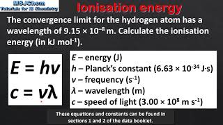 S136 Calculating ionisation energy HL [upl. by Chloette517]