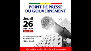 Point de Presse du Gouvernement de ce Jeudi 26092024 [upl. by Wallinga183]