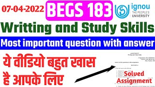 Begs 183 important question answer  Begs 183 solved assignment  Begs 183 previous year question [upl. by Atinnod]