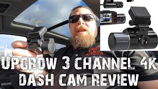 Review and install guide for UPGROW 3 Channel 4K Dash Cam [upl. by Selina]